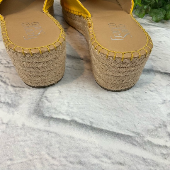 Franco Sarto * Yellow Espadrille Wedge Sandal * Sz 8.5 - Picture 5 of 9